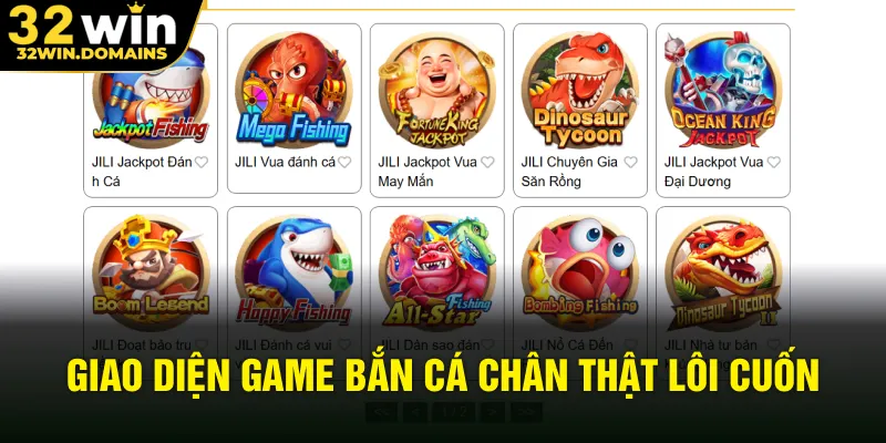 Giao diện game bắn cá chân thật lôi cuốn