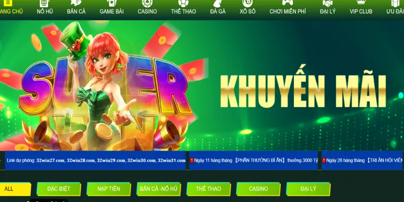 Ưu đãi 32WIN thưởng lớn mỗi ngày